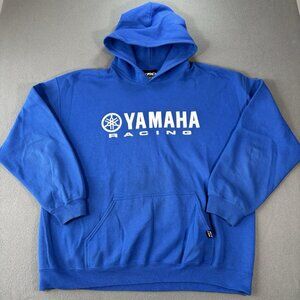 Vintage Y2K Yamaha Racing Hoodie Mens XL‎ Blue FX Factory Effex Motocross Snow